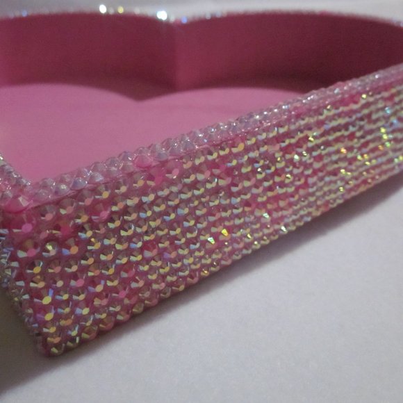 Pink Heart Shape Blinged Tray / Home Decor / Room Decor - Picture 3 of 6